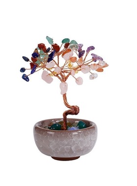 工位居家发财水晶树发财树摆件