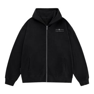 BJHG不计后果美式连帽卫衣男款秋冬季潮牌重磅休闲基础开衫外套女