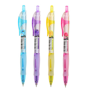 晨光圆珠笔0.38mm极细按动原子笔原珠笔学生用按压式可爱水果香味蓝色圆柱笔油笔笔芯带香味文具用品批发包邮