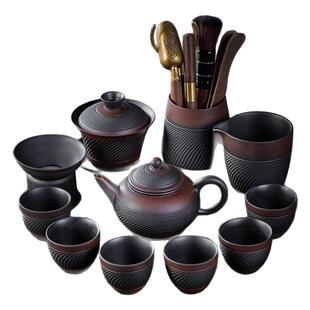 高端紫陶茶具套装家用喝茶功夫茶杯盖碗茶壶中式轻奢高档2026新款