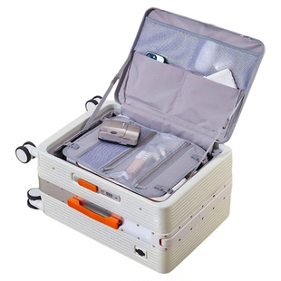 侧开盖行李箱一九开深仓20寸登机箱女宽拉杆铝框PC高品质旅行箱男