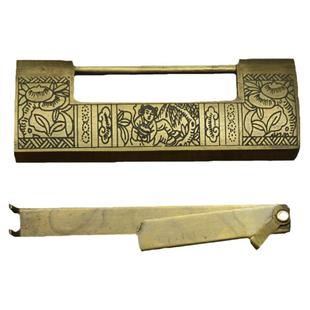 铜满园古锁仿古中式锁头老式小铜锁插销锁横开挂锁纯铜锁橱柜门锁