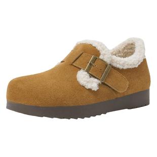 华耐平底毛毛鞋女款秋冬雪地靴2024新款棉鞋洋气百搭加绒勃肯鞋子