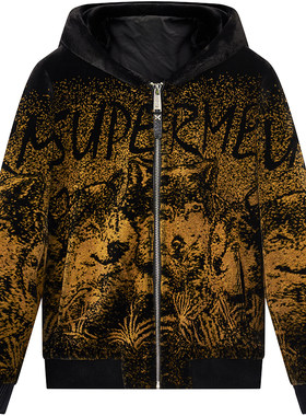 zouk野性狼图腾印花个性保暖皮草