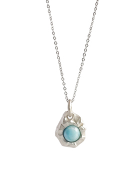 小众原创设计海纹石吊坠纯银项链