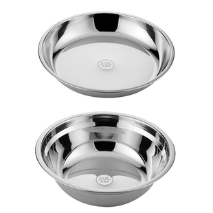 汤盆汤盘316L不锈钢食品级平底家用饭盆汤碗厨房小碗炒菜装粥大号