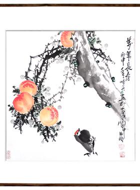 纯手绘名家真迹玄关送祝福装饰画