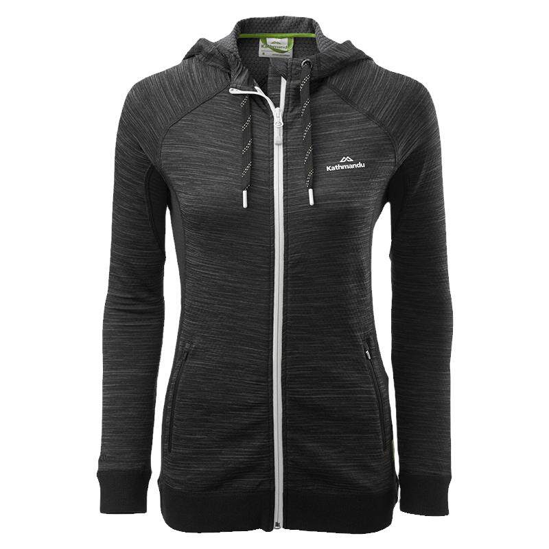 新西兰kath加德满都女摇粒绒运动拉链外套户外春秋薄款连帽卫衣