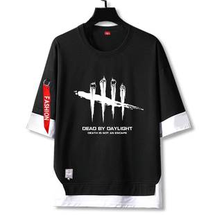 Dead by Daylight黎明杀机游戏周边假两件短袖t恤衫男五分袖衣服