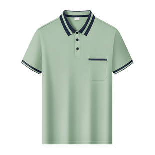 有口袋工作服t恤定制印字logo男女带笔兜厂服工装polo衫短袖工衣