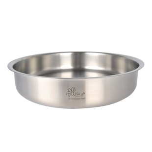 维乐仕18/10不锈钢蒸糕盘加厚圆盘可配盖子18cm-28cm蒸糕盘水果盘