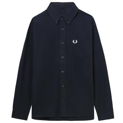 FRED PERRY男士休闲衬衫2025冬季新款宽松麦穗刺绣长袖衬衣M5516