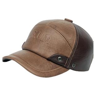 皮帽男保暖鸭舌帽牛皮真皮帽子男士冬季休闲海宁棒球帽护耳帽男款