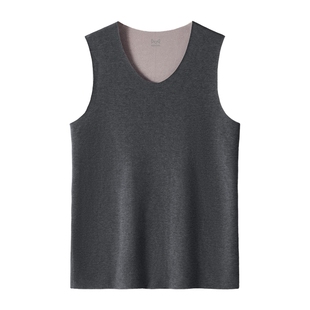 猫人保暖背心男款含羊毛蚕丝内穿马甲男中老年打底防寒老头衫厚J