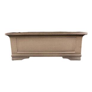 宜兴紫砂精品盆景花盆 全手工仿古长方形乌泥传统赤松真柏绿植