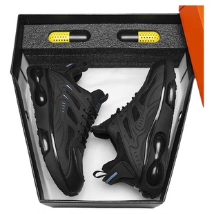 夏季防滑运动鞋男跑步2024黑色气垫新款男款透气增高老爹休闲男鞋