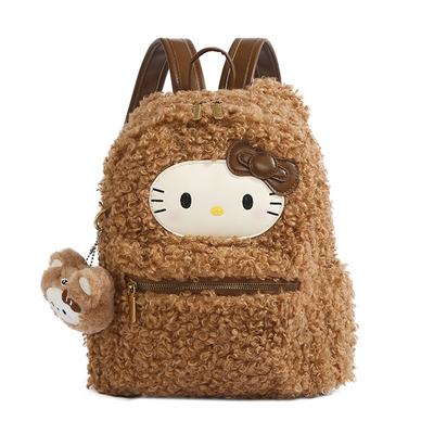 可爱HelloKitty凯蒂猫毛绒双肩包