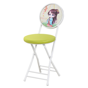 折叠凳子靠背椅子家用便携小圆凳宿舍椅餐椅办公椅会议培训电脑椅