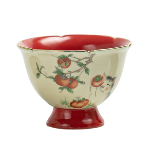 宫墙红主人杯中式高颜值精致高档品茗杯不烫手茶杯功夫茶具客人杯