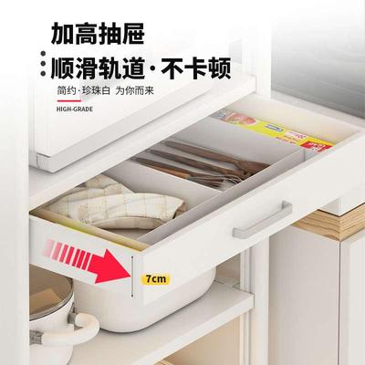 太空铝厨房置物架白色落地多层电器微波炉烤箱架子可移动家用货架