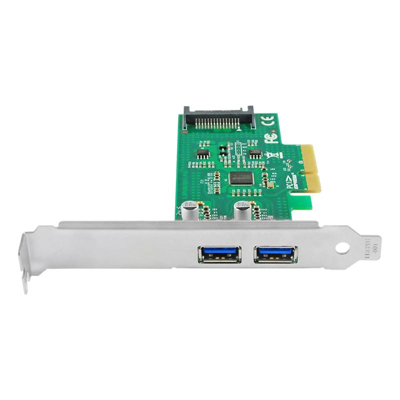 Linkreal USB扩展卡 PCIe x4转双口Type-A 3.1台式机电脑 ASM3142
