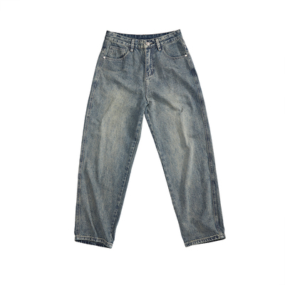 阔腿宽松复古直筒vibe风牛仔裤子