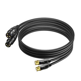 双莲花母转卡侬公母RCA转卡侬头调音台av效果器XLR平衡音频延长线