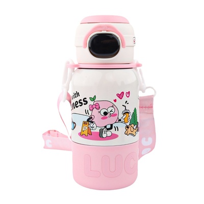 可爱儿童保温杯双饮不锈钢