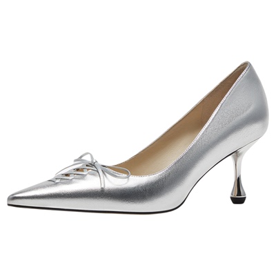 蝴蝶结绑带显瘦通勤高跟鞋