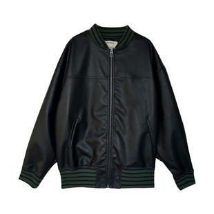 CIZZLEMORE ins风复古色高级感宽松哑光PU皮夹克棒球服皮衣外套女