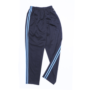 冬季加绒学生裤黑色男白边初中生校服裤高中女学生一条杠蓝色长裤