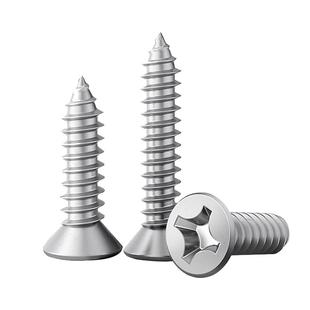 304不锈钢自攻螺丝钉M3M4M5M6十字沉头螺丝自攻丝加长平头木螺钉