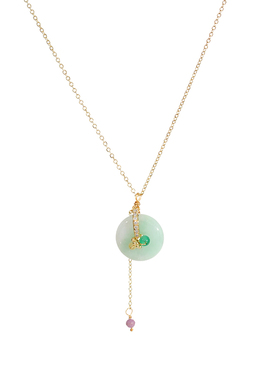 A天然翡翠平安扣国风项链新中