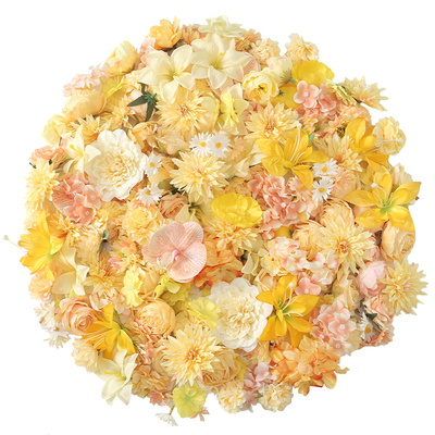 黄色系混搭仿真花朵假花