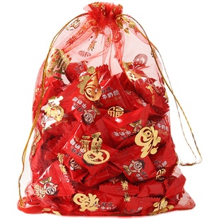 喜糖袋纱袋回礼装糖果的喜糖袋子结婚庆用品喜糖盒子婚礼包装纱袋