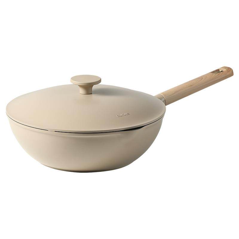 卡罗特有钛不粘锅炒锅家用炒菜锅平底锅不沾煎锅电磁炉燃气灶专用