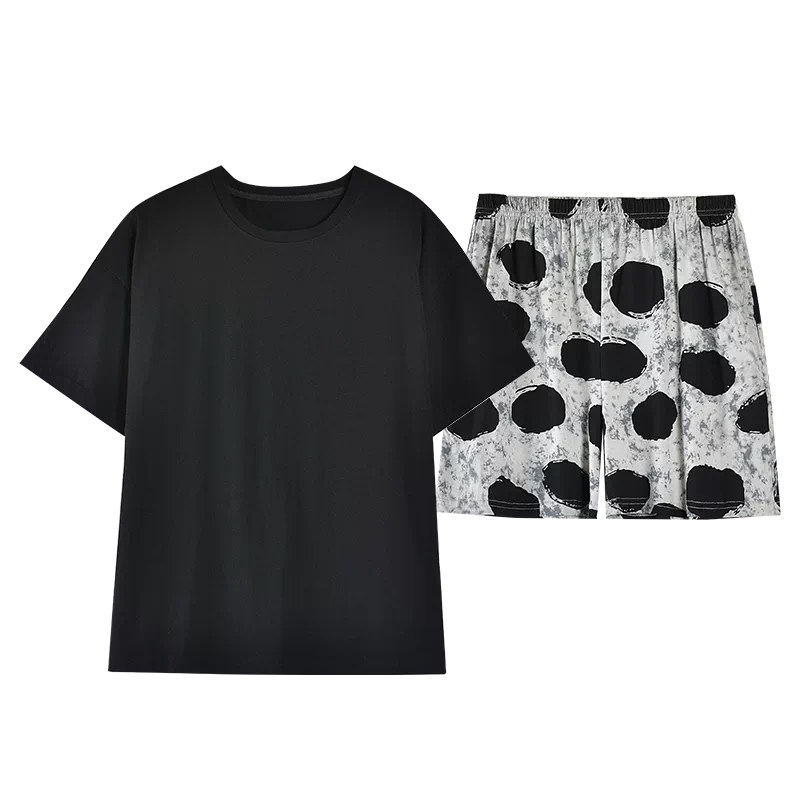 康汝雅夏季纯棉短袖短裤女家居服