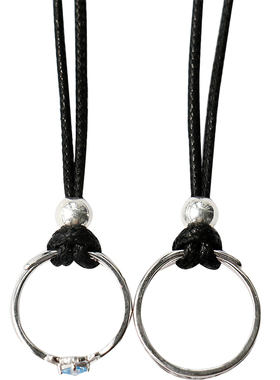 魔法石纯银情侣戒指两用款项链