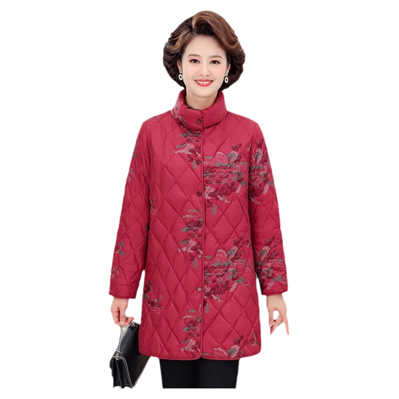 文君羽绒服外套奶奶装