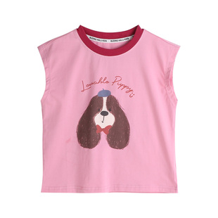 沫沫童装夏装女童休闲吊带上衣2026新款夏季宽松儿童卡通洋气背心