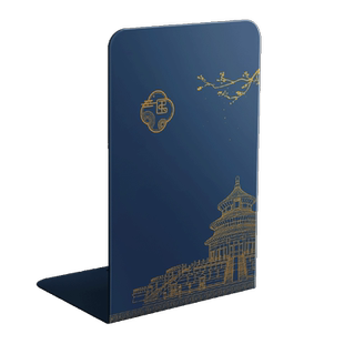 书立架新国潮中国风书立桌面收纳金属创意书夹书靠书挡板L型简易支书架固定书本放书大号中号加厚钢板夹书板