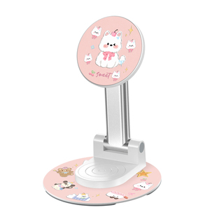 可爱小狗磁吸手机支架2026网红爆款Magsafe桌面手机架支架360度可旋转折叠支撑架直播追剧拍摄便捷架女生新款