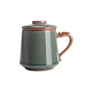 器氏茶杯陶瓷茶水分离杯男士高档汝窑泡茶杯大容量过滤水杯办公室