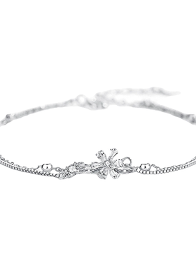 纯银双层樱花手链女韩版小众