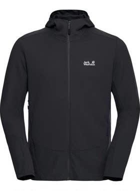 代购Jack wolfskin狼爪男士抓绒衣透气速干排湿户外夹克连帽
