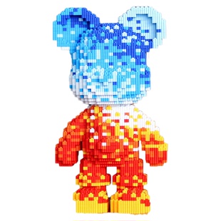 新款积木熊益智小颗粒手工diy拼装礼物拼图6-12岁女孩儿童暴力熊