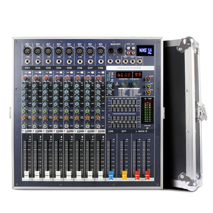 NXG调音台带功放8路大功率演出婚庆99种混响均衡效果一体机航空箱