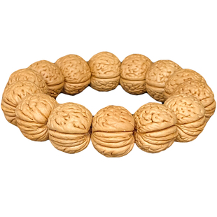 桃核手串苹果园正圆野生精品爆肉脑纹柳叶脐成人男女佛珠念珠桃胡