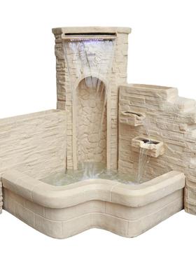 室内假山鱼池简约现代风创意装饰