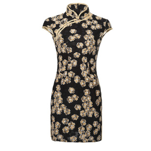 夏季短款旗袍复古新款修身蕾丝气质高端日常性感小个子显瘦年轻款